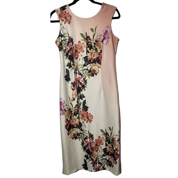 Worthington Womens Floral Sheath Sleeveless Midi Dress Size 8 Whimsical Boho - Picture 2 of 10